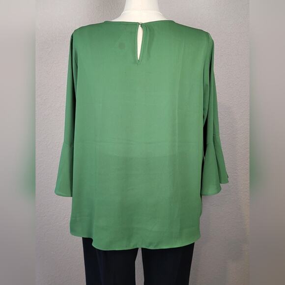CATO Embellished Cutout Neckline Green Flutter Sleeve Top - Plus Size 18/20W - Picture 4 of 13